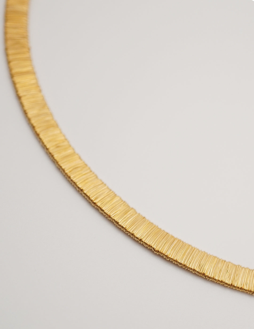Exquisite Silver Thread Gold Flat Chain Necklace,detail 