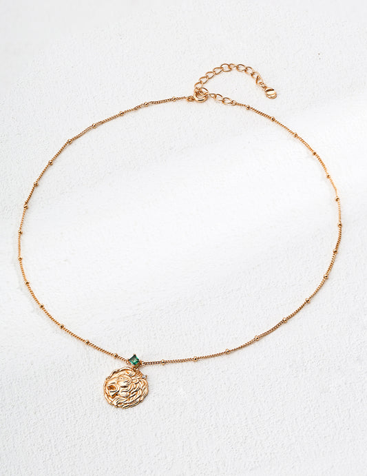 Gold Sterling Silver Horoscope Necklace Leo