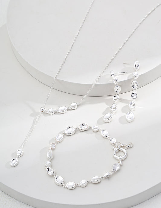 Dripping Elegance Silver Jewelry Set
